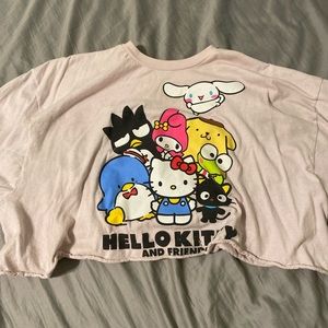 cropped sanrio hello kitty and friends t-shirt